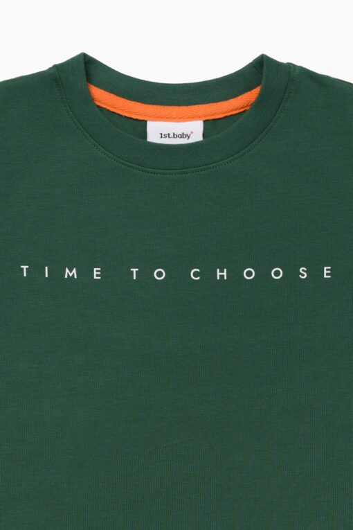 Футболка. Базовая тёмно-зелёная "TIME TO CHOOSE"
