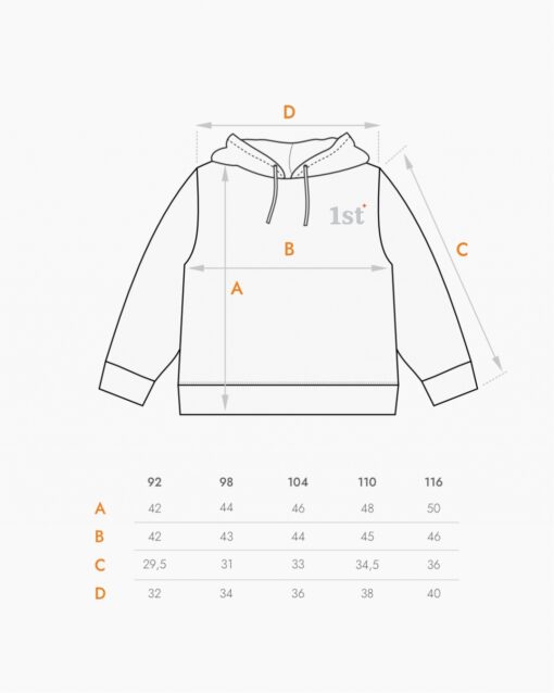 Худи. Oversize манго "1st"