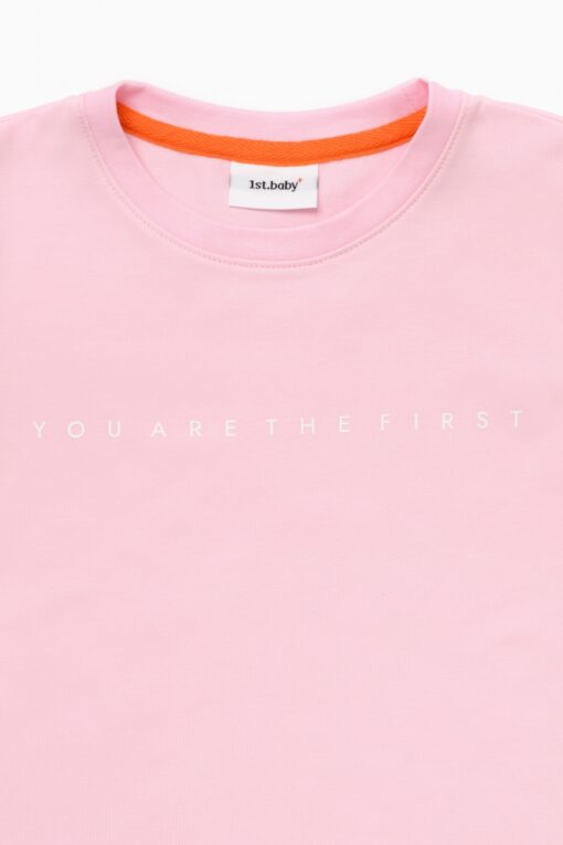 Футболка. Базовая светло-розовая "YOU ARE THE FIRST"