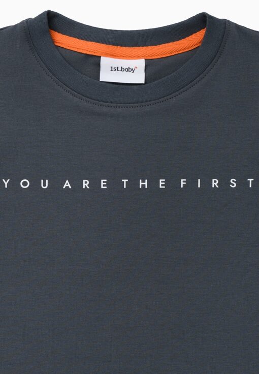 Футболка. Базовая графит "YOU ARE THE FIRST"